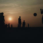 Fußball - Schattenspiel - Sonnenuntergang